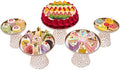 5 Pcs Gold Cake Stand Set, Crystal Cake Display Stand Dessert Table Display Set Metal Square Serving Trays