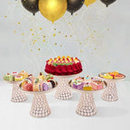 5 Pcs Gold Cake Stand Set, Crystal Cake Display Stand Dessert Table Display Set Metal Square Serving Trays, alternate view 2