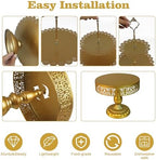 5 Pcs Gold Metal Cake Stand Sets for Birthday, Cakes and Cupcakes Stand for Wedding, Golden Dessert Table, alternate view 6