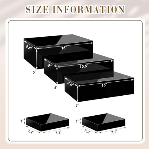 5 Pcs Large Buffet Risers Set Rectangle Acrylic Display Box Catering Dessert Table Riser Food Display Decorative, alternate