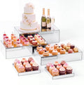 5 Pcs Large Buffet Risers Set Rectangle Acrylic Display Box Catering Dessert Table Riser Food Display Decorative