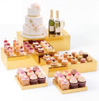5 Pcs Large Buffet Risers Set Rectangle Acrylic Display Box Catering Dessert Table Riser Food Display Decorative