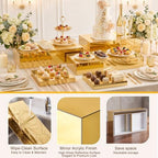 5 Pcs Large Buffet Risers Set Rectangle Acrylic Display Box Catering Dessert Table Riser Food Display Decorative, alternate
