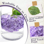 5 Pcs Purple Hydrangea Artificial Flowers, Latex Real Touch Faux Hydrangeas in Purple, alternate view 3