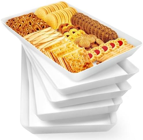 5 pcs Serving Tray for Entertaining, Serving Platters for Fruit, Cookies, Dessert, Snacks, Reusable Plastic