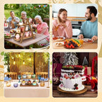 5 Pcs Wood Dessert Display Set, Cupcake Stand Cake Tower Tray in wood color, alternate view 5