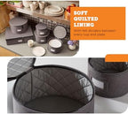 5-Piece China Storage Set | Plates & Mugs | Woven Linen | Gray in Gray, alternate view 5