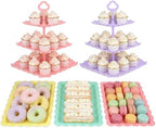 5-Piece Cupcake Stand & Appetizer Trays Set (Colorful) in Colorful