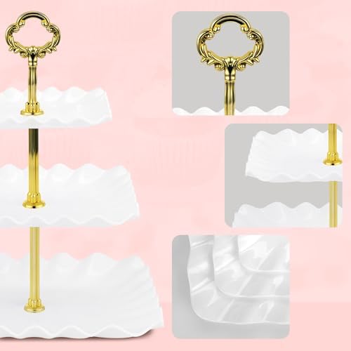 5-Piece Cupcake Stand & Appetizer Trays Set (Gold) in Gold, alternate view 5