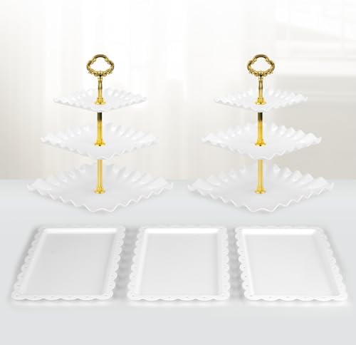 5-Piece Cupcake Stand & Appetizer Trays Set (Gold) in Gold, alternate view 6