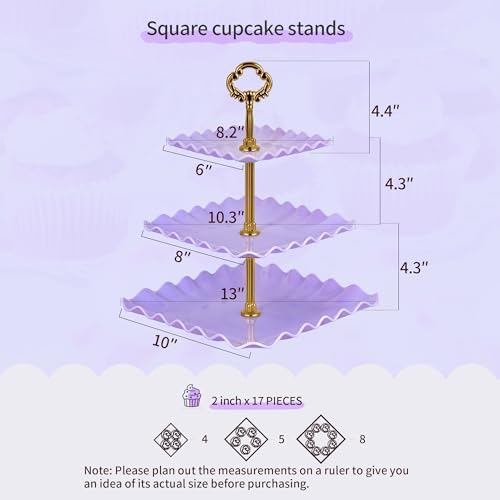 5-Piece Cupcake Stand & Appetizer Trays Set (Purple) in Purple, alternate view 2