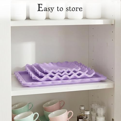 5-Piece Cupcake Stand & Appetizer Trays Set (Purple) in Purple, alternate view 5