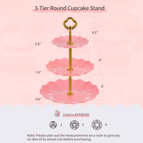 5-Piece Cupcake Stand & Appetizer Trays Set (Round, Colorful) in Colorful, alternate view 2