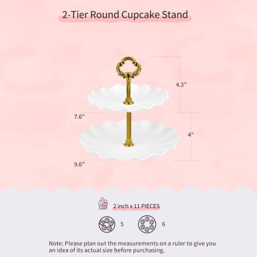 5-Piece Cupcake Stand & Appetizer Trays Set (Round, Colorful) in Colorful, alternate view 3