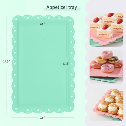 5-Piece Cupcake Stand & Appetizer Trays Set (Round, Colorful) in Colorful, alternate view 4