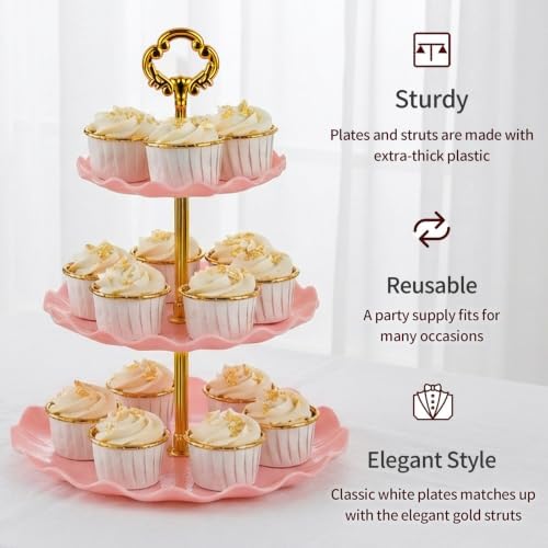 5-Piece Cupcake Stand & Appetizer Trays Set (Round, Colorful) in Colorful, alternate view 5
