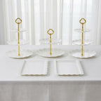 5-Piece Cupcake Stand & Appetizer Trays Set (Round, Gold) in Gold, alternate view 2