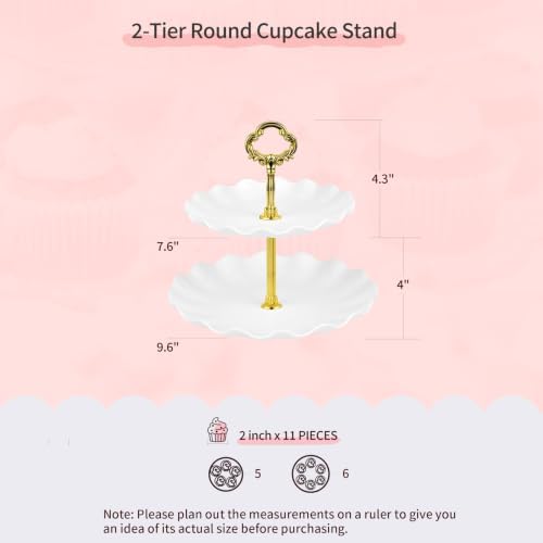 5-Piece Cupcake Stand & Appetizer Trays Set (Round, Gold) in Gold, alternate view 4