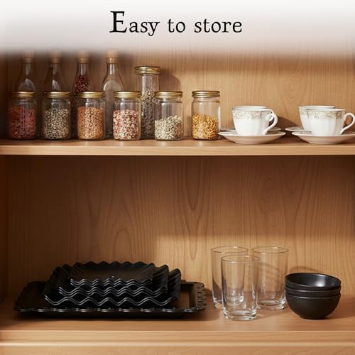 5-Piece Cupcake Stand & Appetizer Trays Set (Square, Black) in Black, alternate view 5