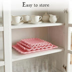 5-Piece Cupcake Stand & Appetizer Trays Set (Square, Pink) in Pink, alternate view 5