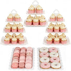 5-Piece Cupcake Stand & Appetizer Trays Set (Square, White) in White