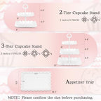5-Piece Cupcake Stand & Appetizer Trays Set (Square, White) in White, alternate view 3