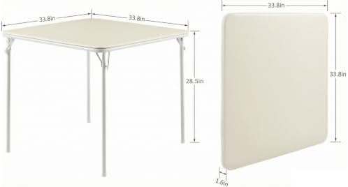 5-Piece Folding Card Table Square and Chair Set with Collapsible Legs & Vinyl Upholstery, Portable for Indoor &, alternate