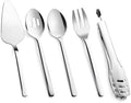 5 piece Large Hostess Serving Utensils Set,18/10 Stainless Steel in Silver