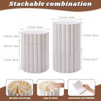 5 Pieces Buffet Risers - 12" Cylinder Party Stands with Acrylic Plates Foldable Food Display Risers for Dessert, alternate