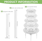 5 Pieces Cake Separator Plates Stands with 24 Pieces Plastic Cake Dowels Rods and 15 Pieces Clear Cake Sticks, alternate view