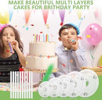 5 Pieces Cake Separator Plates Stands with 24 Pieces Plastic Cake Dowels Rods and 15 Pieces Clear Cake Sticks, alternate view