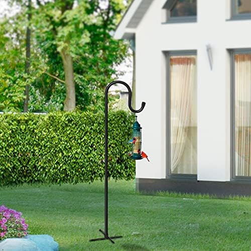 5-Prong Shepherd Hooks for Outdoor, 2 Pack Heavy Duty Iron Garden Hooks for Hanging Plants, Bird Feeders, alternate view 2