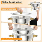 5 QT 2 Packs Chafing Dish Buffet Set, NSF Round Stainless Steel Chafers and Warmers Food Servers Sets with Lid &, alternate