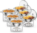 5 Qt 6 Pack Chafing Dishes for Buffet, Stainless Steel Round Chafers for Catering, Buffet Servers and Warmers