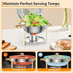 5 QT 6 Packs Chafing Dish Buffet Set, NSF Round Stainless Steel Chafers and Warmers Food Servers Sets with Lid &, alternate