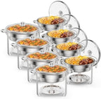 5 Qt 8 Pack Chafing Dishes for Buffet, Stainless Steel Round Chafers for Catering, Buffet Servers and Warmers