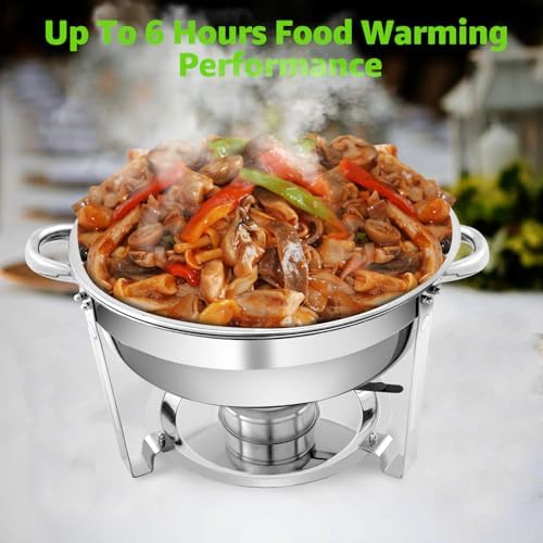 5 QT Chafing Dishes 4 PACK, Premium Stainless Steel Complete Set, alternate view 4