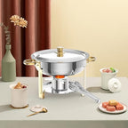 5 QT Chafing Dishes for Buffet, 4 Pack Gold Round Food Warmers, alternate view 2
