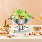 5 QT Chafing Dishes for Buffet, 4 Pack Gold Round Food Warmers, alternate view 7
