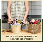 5 Quart Ice Bucket with Wicker Outer Basket, Scoop Tong and Handle, alternate view 3