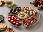 5 Sectional Round Plastic Heavy duty Serving Tray/Platters Clear Pack of 2 in 12" in Clear, alternate view 3