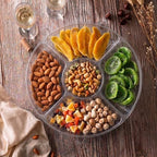 5 Sectional Round Plastic Heavy duty Serving Tray/Platters Clear Pack of 2 in 12" in Clear, alternate view 4