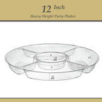5 Sectional Round Plastic Heavy duty Serving Tray/Platters Clear Pack of 2 in 12" in Clear, alternate view 5