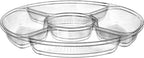 5 Sectional Round Plastic Heavy duty Serving Tray/Platters Clear Pack of 2 in 12" in Clear, alternate view 7