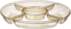 5 Sectional Round Plastic Heavy duty Serving Tray/Platters Gold Glitter Pack of 4 in 12 inches in GOLD GLITTER, alternate