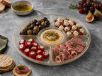 5 Sectional Round Plastic Heavy duty Serving Tray/Platters Gold Glitter Pack of 2 in 12 inches in GOLD GLITTER, alternate