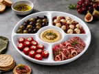5 Sectional Round Plastic Heavy duty Serving Tray/Platters White Pack of 4 in 12 inches in White, alternate view 3