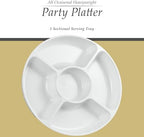 5 Sectional Round Plastic Heavy duty Serving Tray/Platters White Pack of 4 in 12 inches in White, alternate view 6