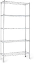 5-Shelf Adjustable Heavy Duty Steel Wire Rack, Space Saving Storage Shelving Organizer for Kitchen, Garage