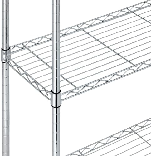 5-Shelf Adjustable Heavy Duty Steel Wire Rack, Space Saving Storage Shelving Organizer for Kitchen, Garage, alternate view 3